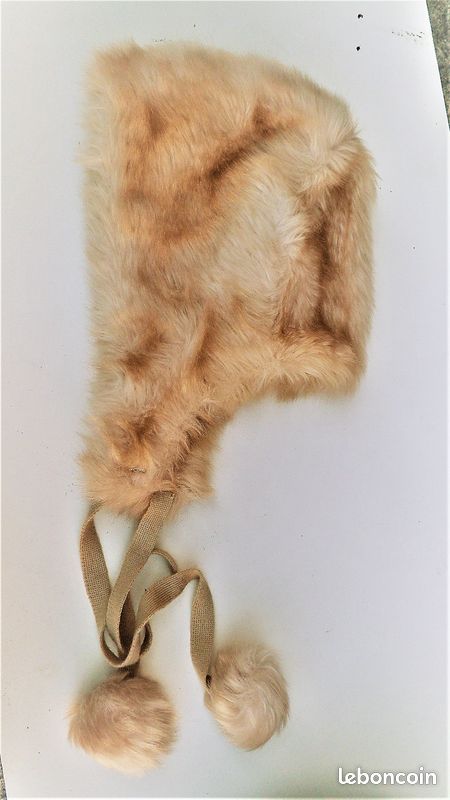 Lot 3 chapeaux / bonnets en fausse fourrure - Vintage (image 3)