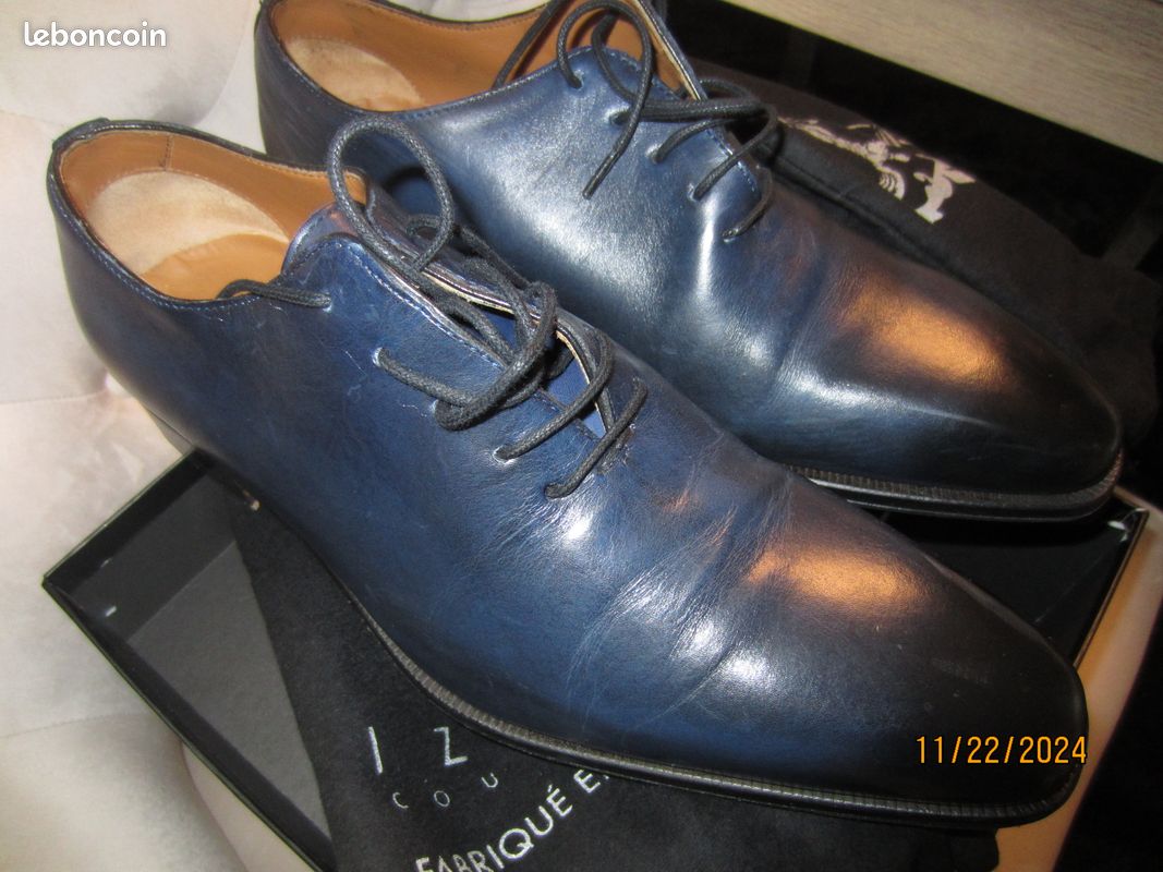 Chaussure homme bleu izac couture porter une seule fois Chaussures
