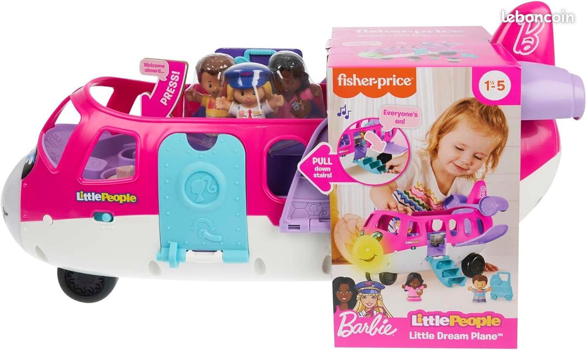 Fisher-Price Petit Avion De Rêve Barbie Présenté par Little People avec 1 Avion, 1 Barbie, 1 Ken, 1 (image 6)