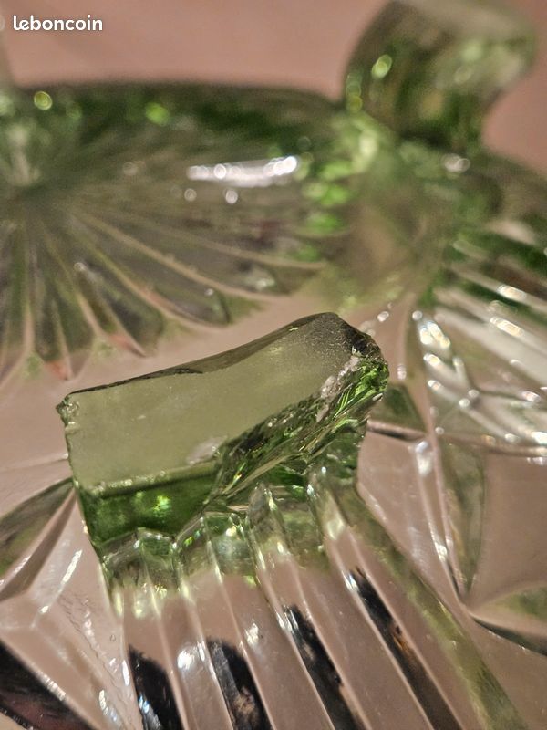 Plat apéritif rond en verre 3 compartiments