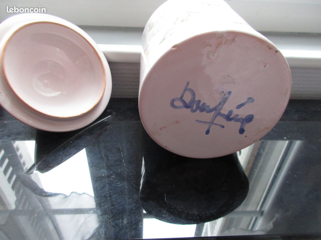 1 Grand Pot à Sel Céramique Vintage Artisanal signé Parfait Etat (image 3)