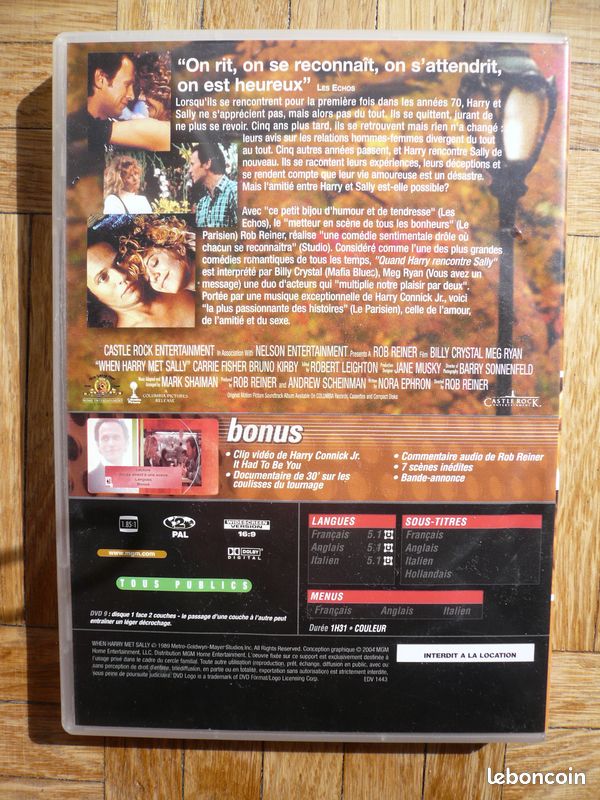 DVD Quand Harry rencontre Sally de Rob Reiner (image 2)