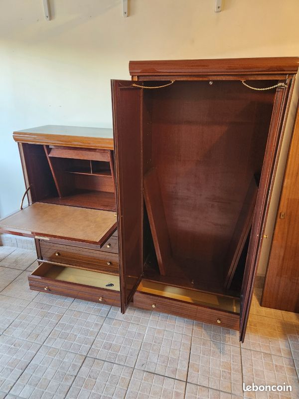 Combiné : Secrétaire et armoire bois (image 5)