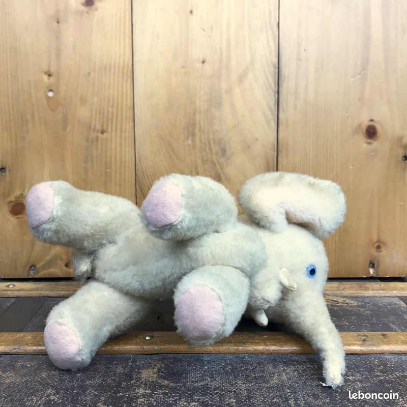 Jouet Ancien peluche articulée doudou vintage Eléphant ancien (image 3)