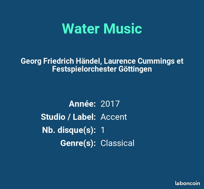 Water Music - Georg Friedrich Händel, Laurence Cummings et Festspielorchester Göttingen (image 2)