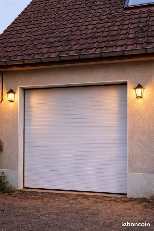 Porte de garage en acier laqué blanc (image 1)