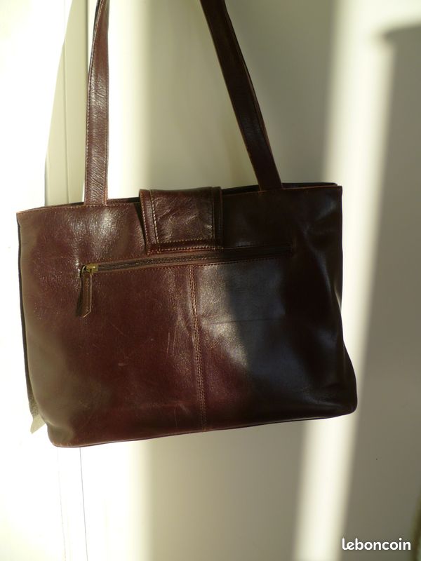 Sac marron tout cuir (image 2)