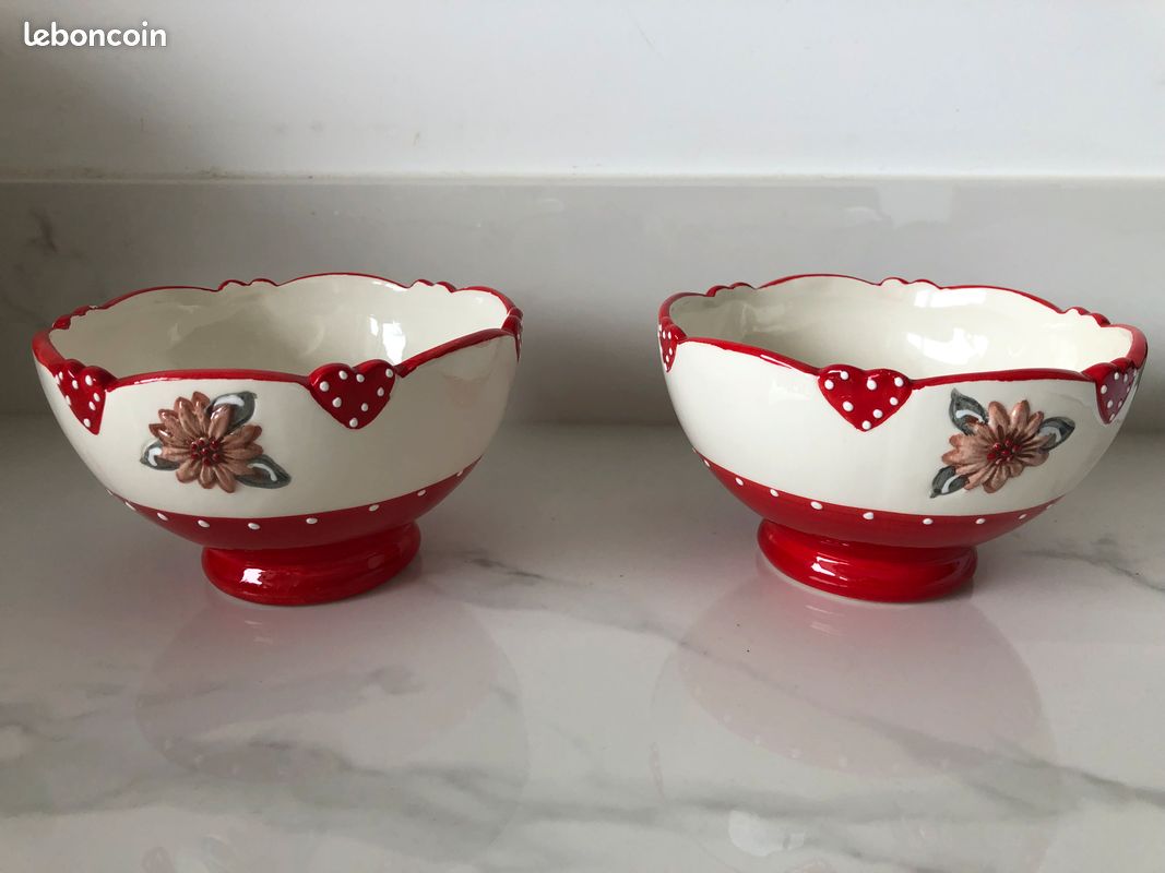 Bol Ancien Konny Kraft - 6 Faces Peint à La Main - Décoratif Fleuri - Très Bon état