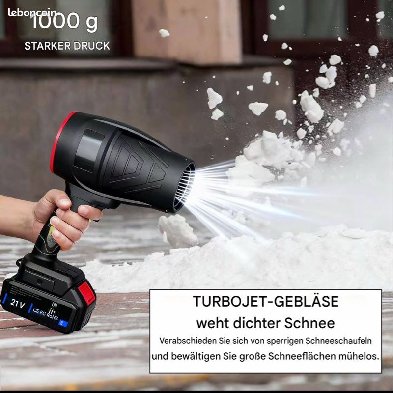 UliSS Turbo Jet, souffleur de feuilles, ventilateur turbo puissant, moteur en cuivre pur séchage de voiture après lavage, souffleur de neige portatif à main, dépoussiéreur d’air turbo sans fil, amélio (image 3)