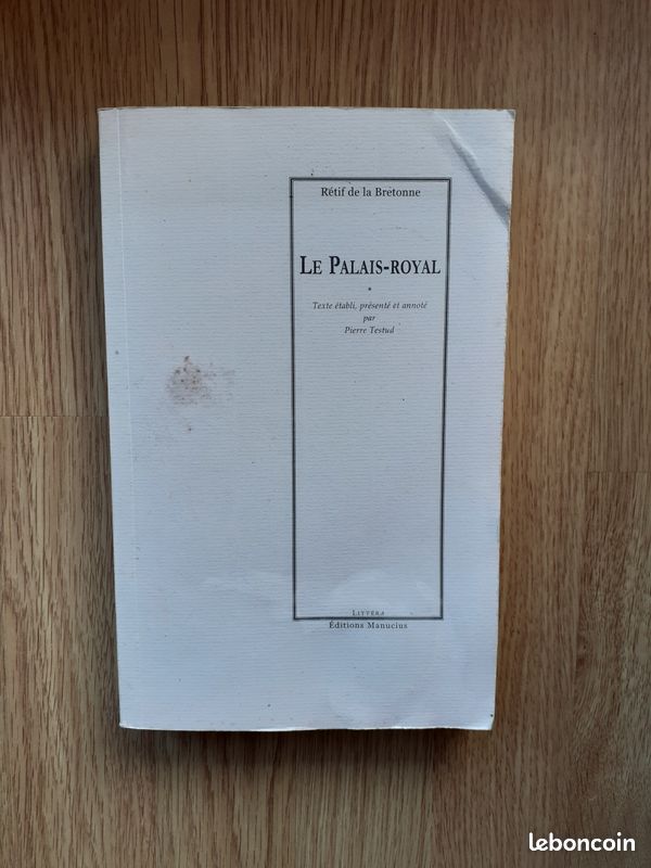 ANN 3020 Rétif de la Bretonne - Le Palais-Royal - Editions Manucius - Collection Littéra (image 1)