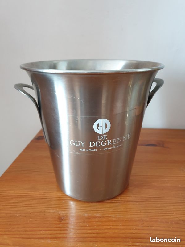 Guy Degrenne Seau à glace Newport 1 bouteille en inox avec couvercle