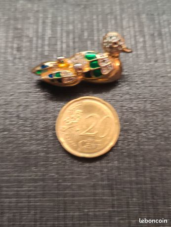 Broche Vintage émaillée - Canards Mignons - Bijou Créateur Occasion