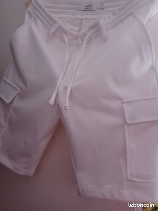Bermuda chino en coton stretch, blanc, taille 36 (image 6)