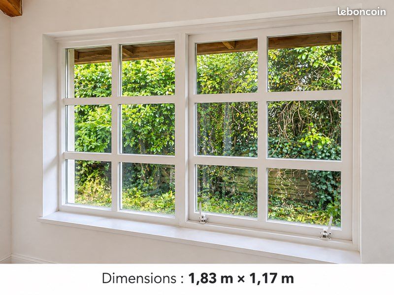 Fenêtres bois double vitrage blanches – plusieurs dimensions (image 2)