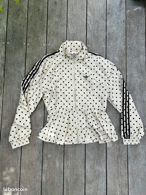 Adidas Originals x ASOS - Veste de survêtement coupe classique à pois - Taupe (image 1)