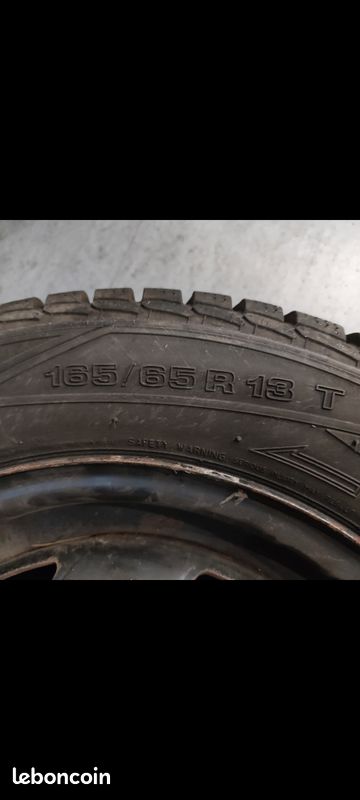 Roue+Pneu hiver uniroyal 165/65/13 entraxe 108mm (image 3)