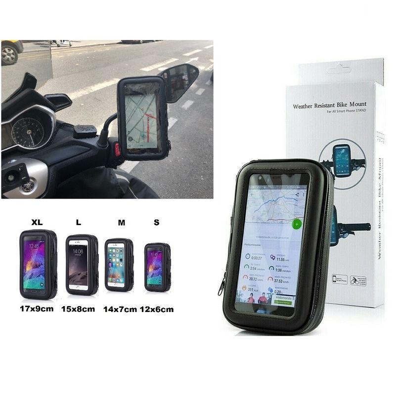 Support Téléphone Moto Vélo Scooter Trottinette Guidon étanche Waterproof  GPS