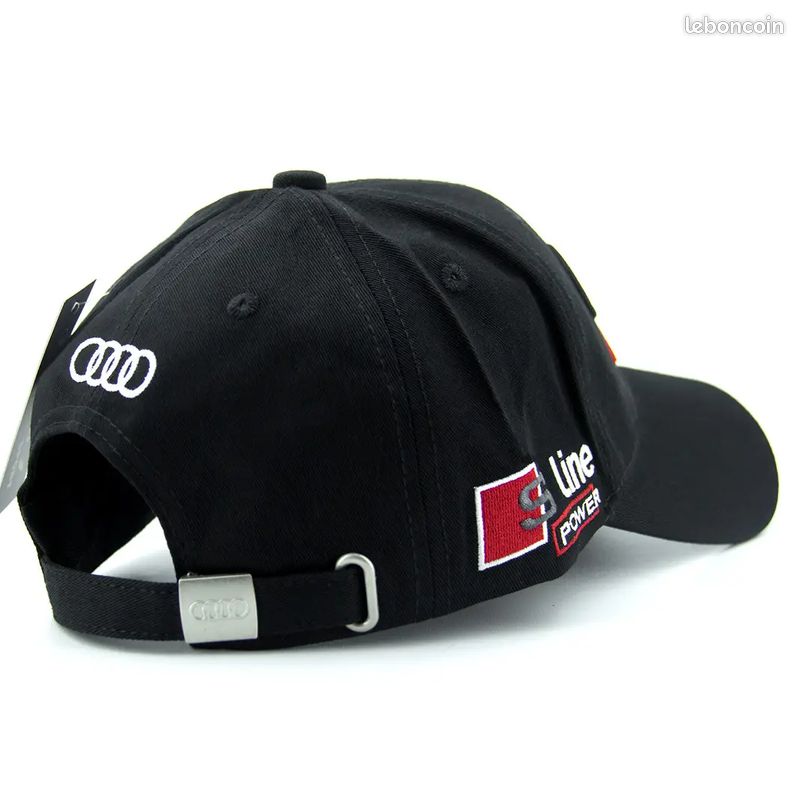 Audi Casquette Baseball Logo – Noir, 65% Polyester 35% Coton, Réglable 55-59 Cm, Boucle