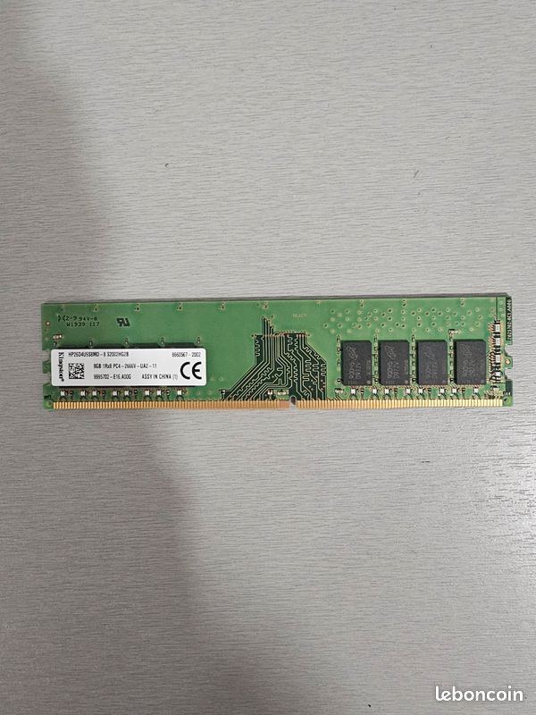 Barrette Mémoire Kingston 8Go DDR4 2666MHz PC4-21300 (occasion)