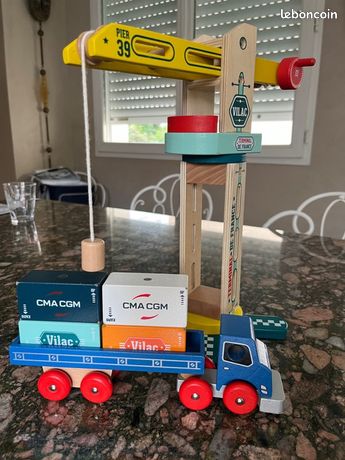 Grue de docker - Vilac - Voiture, Garage en bois Jouet