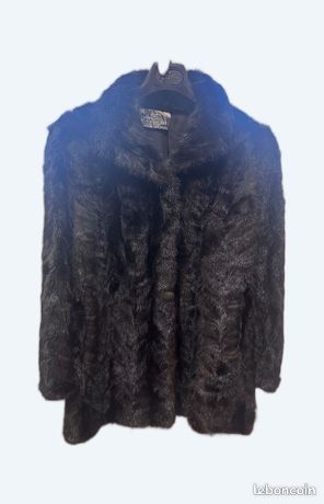 Veste En Vison Véritable Noir 3/4 - Taille 44, Occasion Super état
