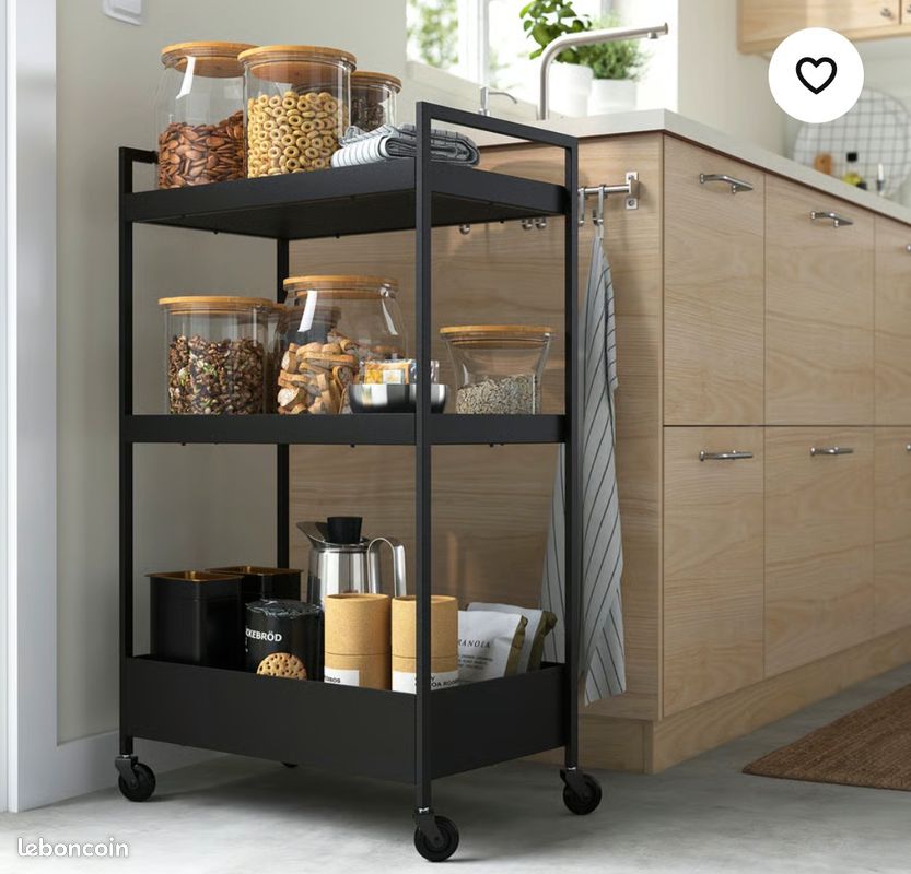 Étagère noire à roulettes Ikea (image 3)