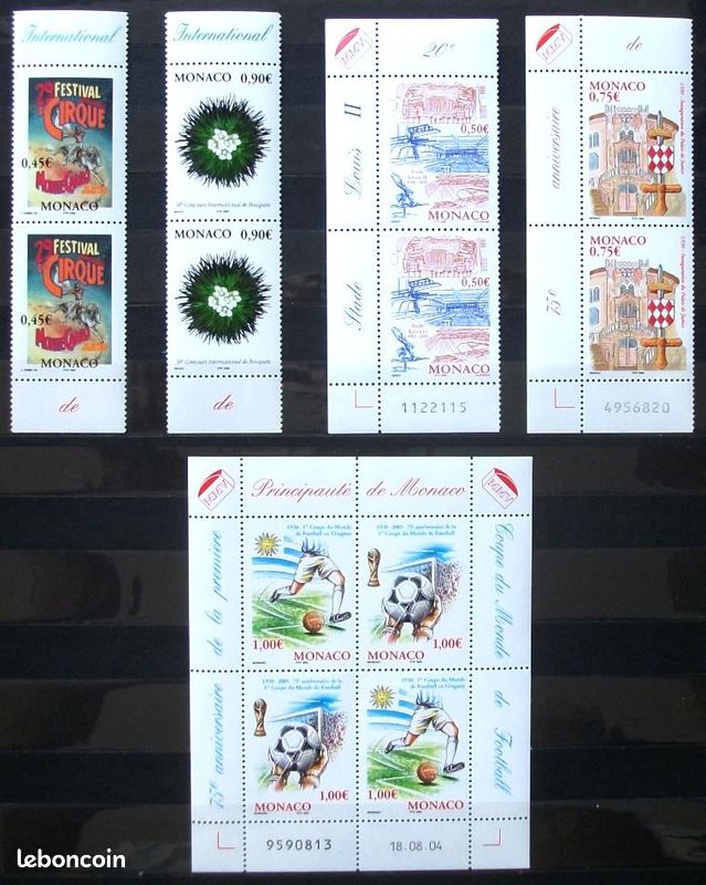 [Monaco][2004-2005] 116 timbres neufs (MC-BF90 et MC-2460 à MC-2505) (Valeur Faciale : 132,80E) (image 3)
