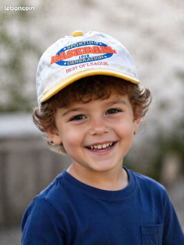 Casquette blanche et jaune imprimée 51 cm (image 1)