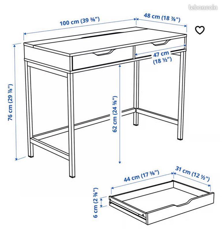 Bureau Ikea Alex (image 4)