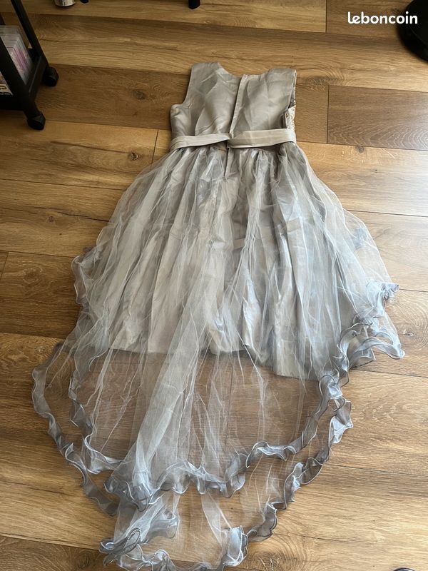 Robe de ceremonie grise et dorée fille 10 ans Vêtements