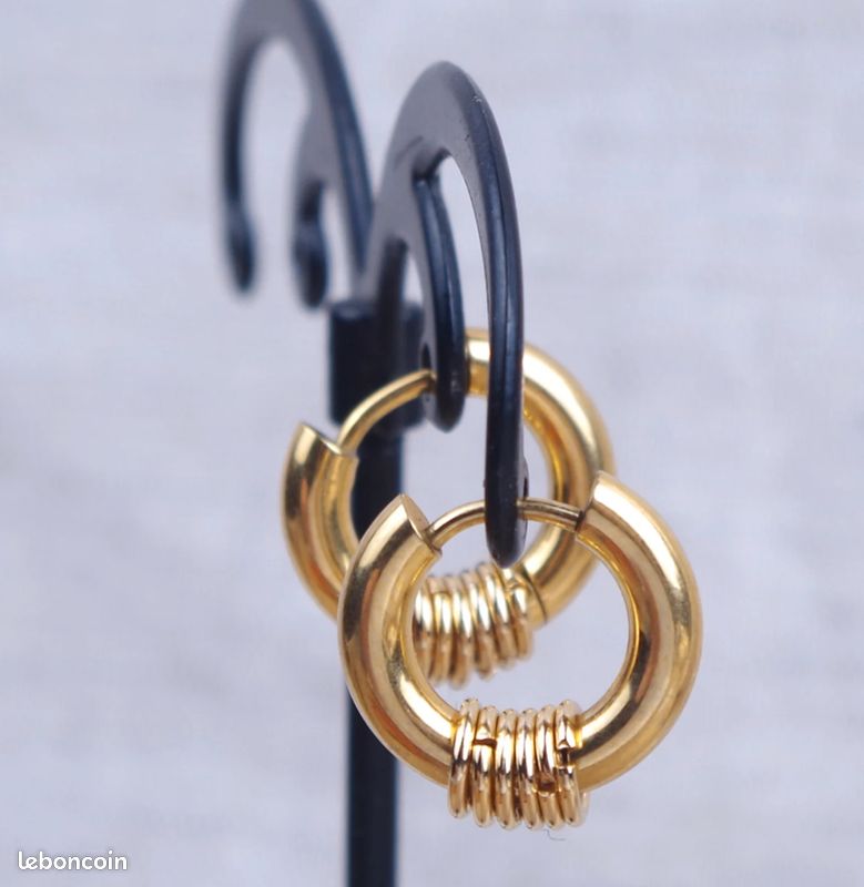 Boucles D'oreilles Créoles Huggie Ovales - Lot De 6 Paires - Acier Inoxydable 304 Plaqué Or/argent - Taille 26.5mm
