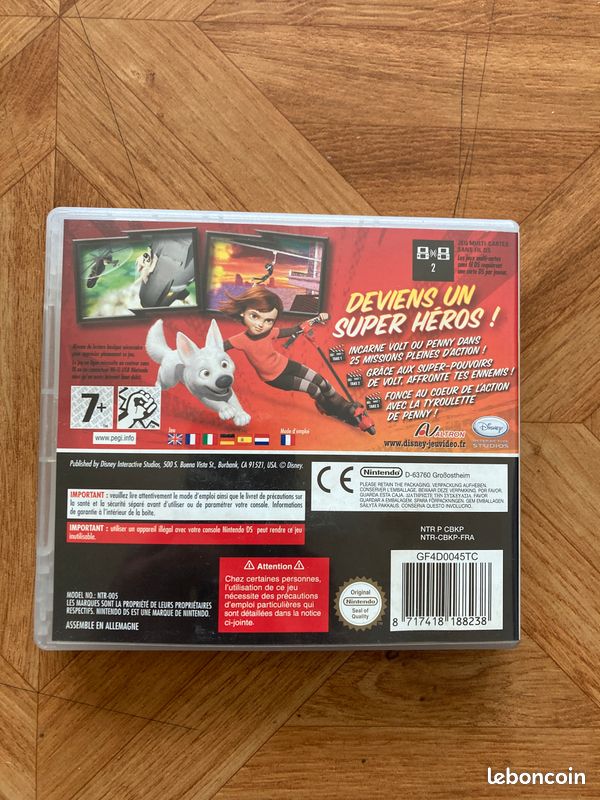 Jeu nintendo DS volt star malgré lui disney avec boite et notice (image 2)