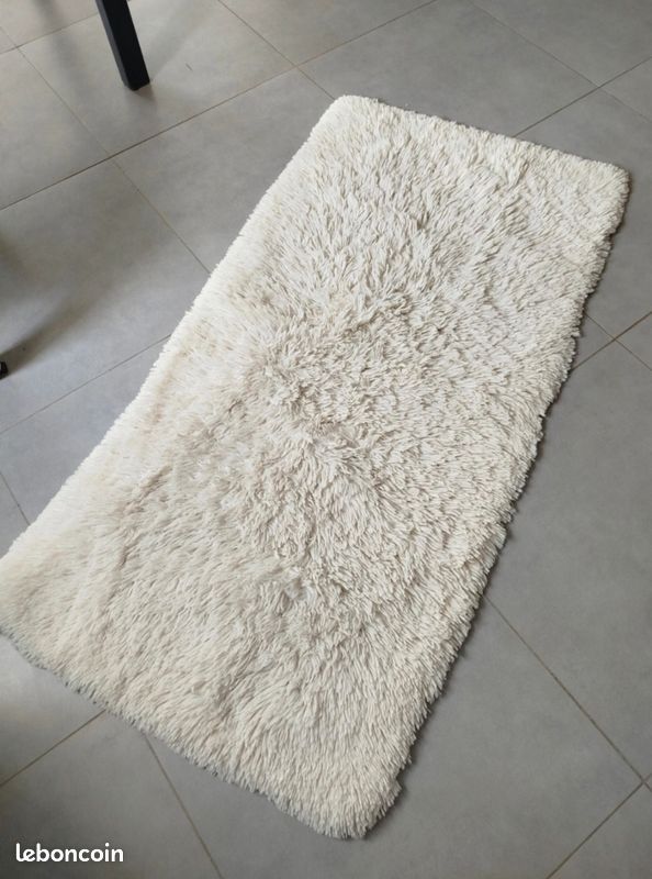 Tapis crème shaggy 80x160 (image 1)