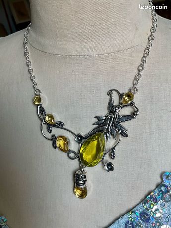 Collier Jabot Vintage En Maille Métallique - Marque Bijoux Scooter Paris - Occasion Rare