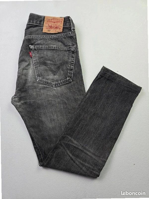 Jean Levi's 501 gris grey unisexe taille équivalent W30 coupe droite straight (T17) (image 1)