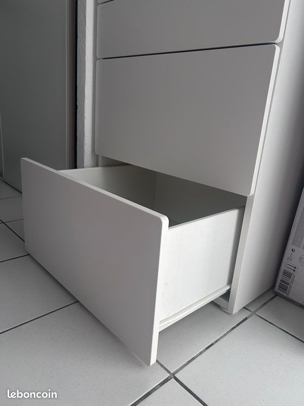 SMÅSTAD / PLATSA Armoire-penderie, blanc blanc/avec 4 tiroirs (image 5)