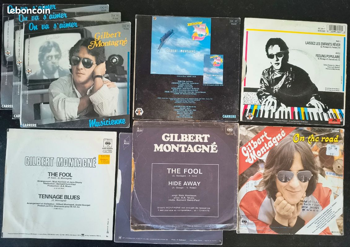 Lot de 6 disques vinyles 45 tours GILBERT MONTAGNÉ (image 2)