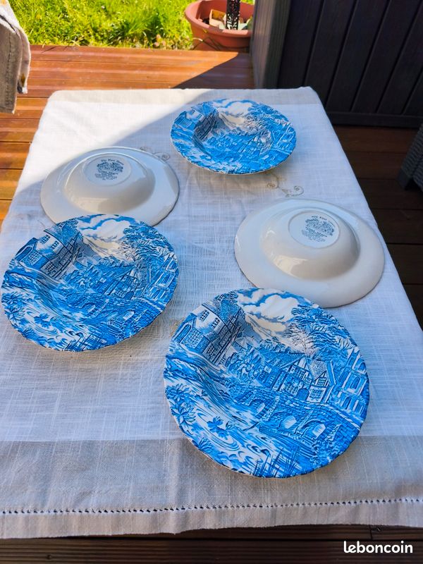 Lot De 2 Assiettes Anciennes Alfred Meakin Hereford 22,7cm – État Impeccable