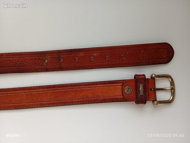 Ceinture Cuir EL CAMPERO Vintage Marron - Taille 85 - Occasion Authentique
