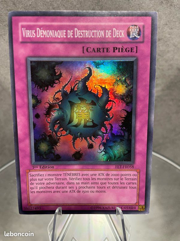 Carte YuGiOh Virus dmoniaque de destructeur de deck Super Rare FETFR058 tat satisfaisant - Collection Carte YuGiOh Virus dmoniaque de destructeur de deck Super Rare FETFR058 tat satisfaisant - Collection