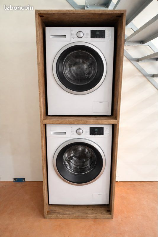 Meuble machine à laver sèche linge (image 1)
