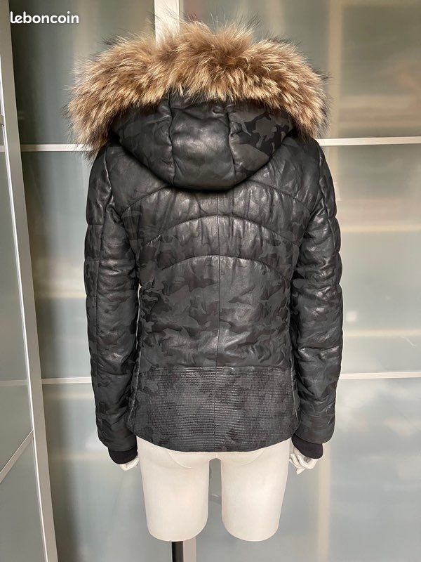 Doudoune cuir noir Ventcouvert T38 (image 2)