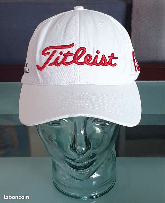 Casquette Blanche Titleist / FootJoy #1, Coton, Logo Brodé, Ajustable, Mexico, Vintage, Floqué Greg (image 9)