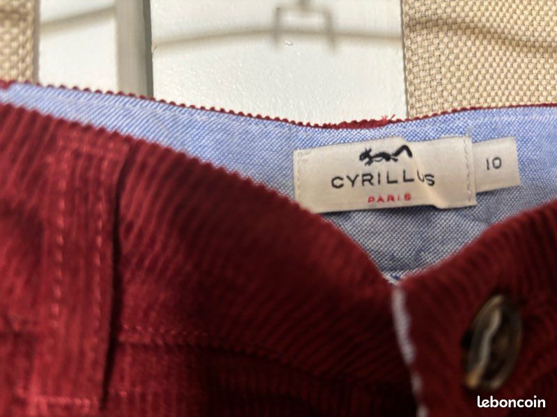 Pantalon cyrillus bordeaux velours 10 ans (image 2)
