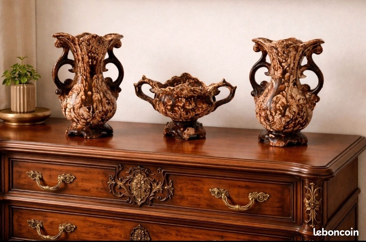 Ancienne superbe poterie/barbotine match avec ancienne ou nouvelle décoration (image 2)