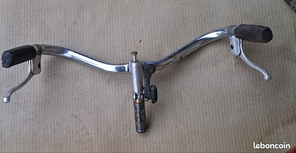 Guidon Motobecane Vintage – Cousu Avant, Leviers Frein Weinmann, Potence Incluse