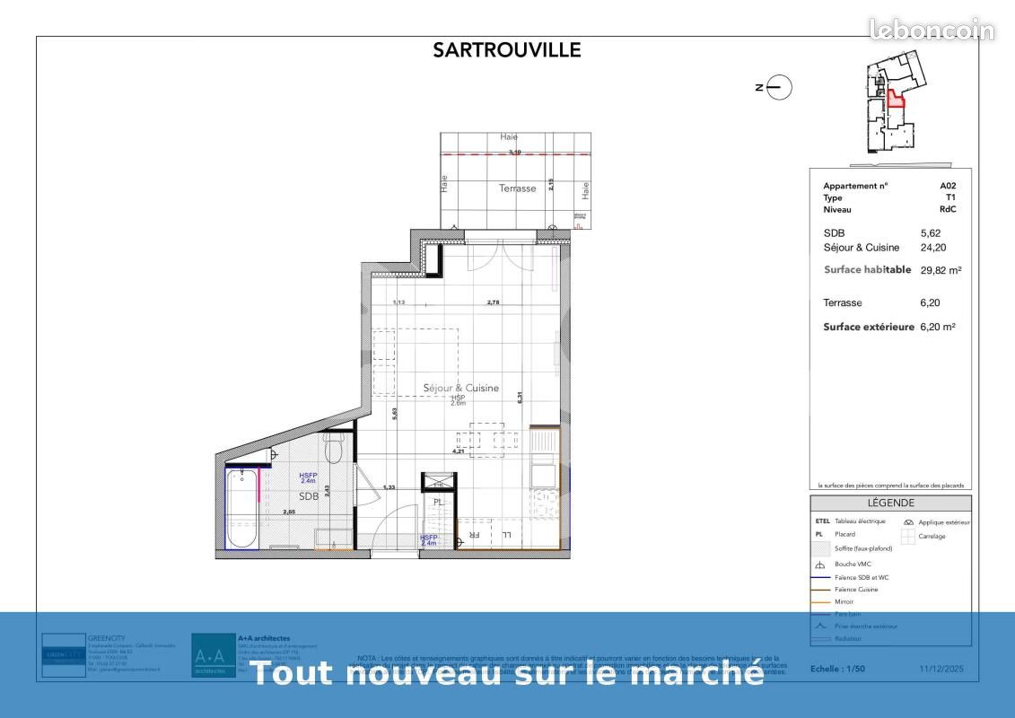 Appartement 1 pièce 28 m² · à Sartrouville · 28 m² · 760 €/mois