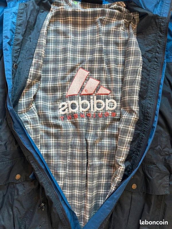 Veste Coupe Vent Vintage John Storm Adidas Equipment Bleu Marine Taille L Homme (image 11)