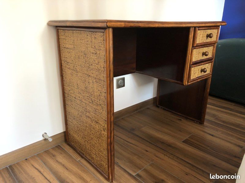 Bureau /coiffeuse rotin (image 2)