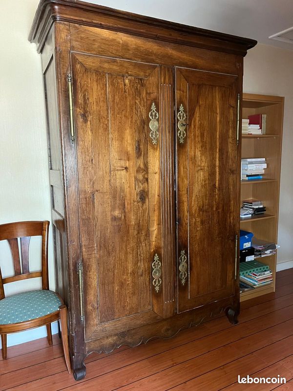 VIDE-MAISON – Lot complet de meubles en bois massif, canapé cuir et tableaux (image 7)
